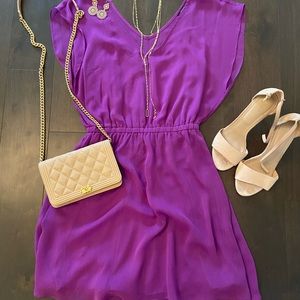 Express magenta chafon dress
